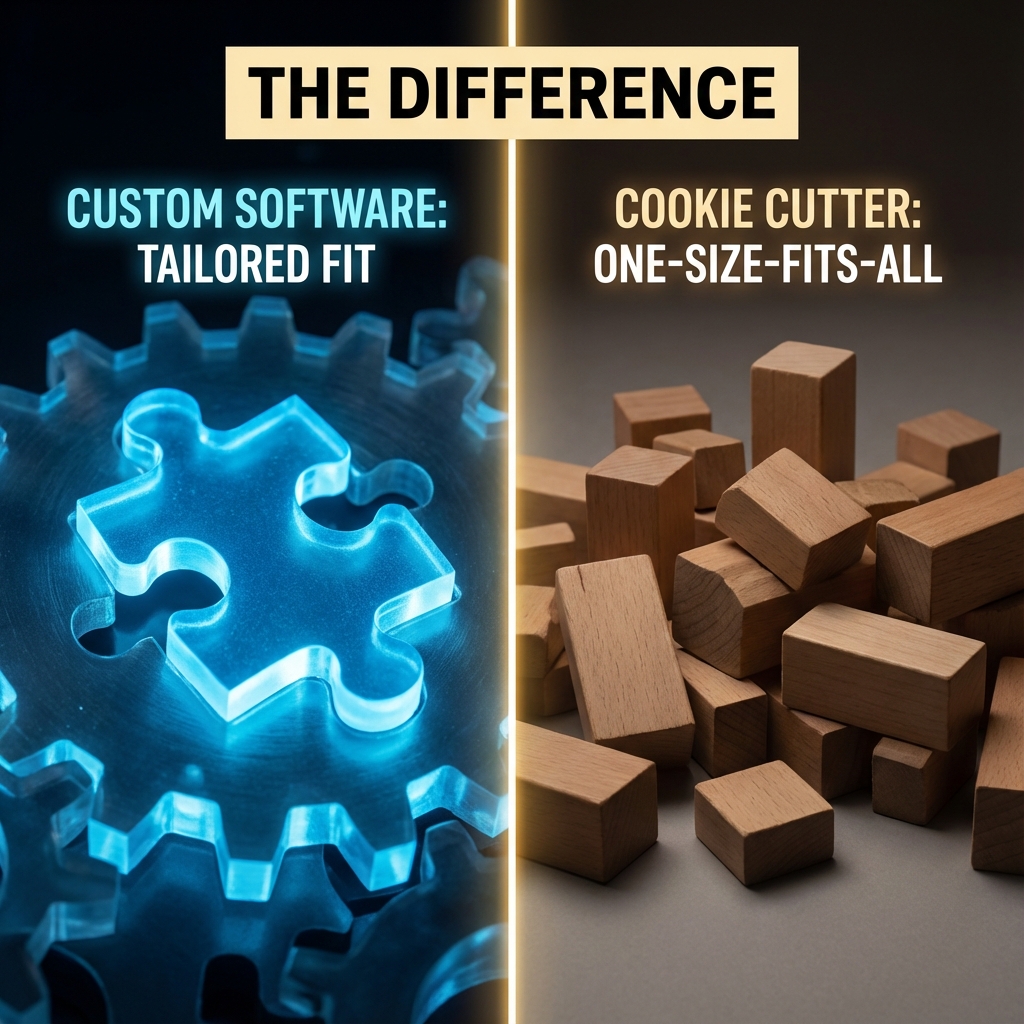 Özel Yazılım ve Hazır Paket Karşılaştırması Konsept